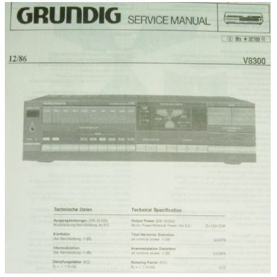 V8300Service Manual für GRUNDIG Hifi - Verstärker