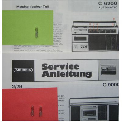 C 9000 Lämpchen SET für Radiorecorder GRUNDIG