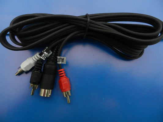 Video Kabel Din 6pol. Stecker - 3 x Cinch Stecker 2m