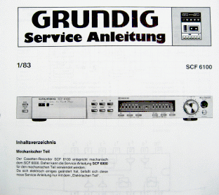 SCF6100 Service Manual für GRUNDIG Hifi Cassettendeck