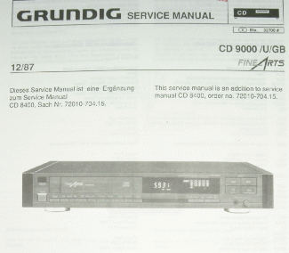 CD9000 Hifi - Fine Arts CD-Player Service Manual - GRUNDIG