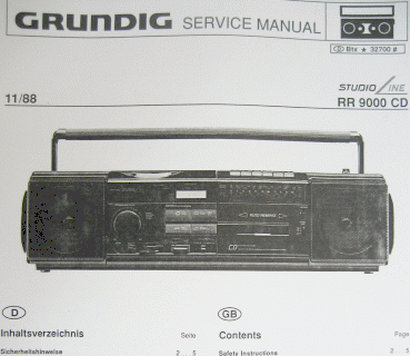 RR 9000CD Service Manual für Radiorecorder von GRUNDIG