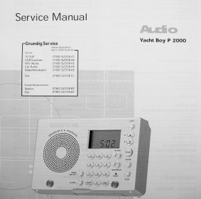 Yacht Boy P 2000 Service Manual für Weltempfänger von GRUNDIG