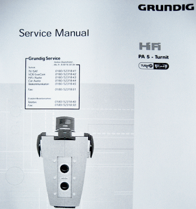 PA5 Turnit Service Manual für GRUNDIG Space Fidelity