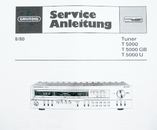 T3000 Service Manual für GRUNDIG Hifi Tuner