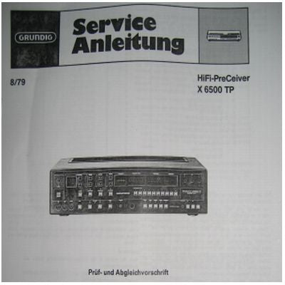 X6500 Service Manual für Hifi Preceiver von GRUNDIG