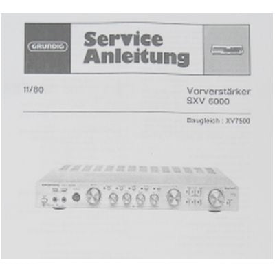 SXV 6000 / XV7500 Service Manual für Aktiv - Vorverstärker von GRUNDIG