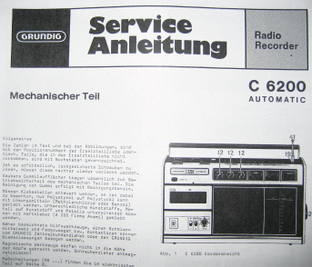 C6200 Service Manual - für GRUNDIG Radiorecorder