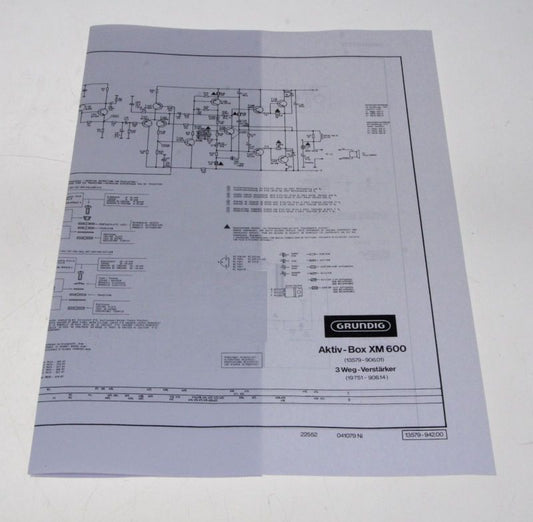 XM600 Schaltplan 3 Wege - Aktiv Box von GRUNDIG