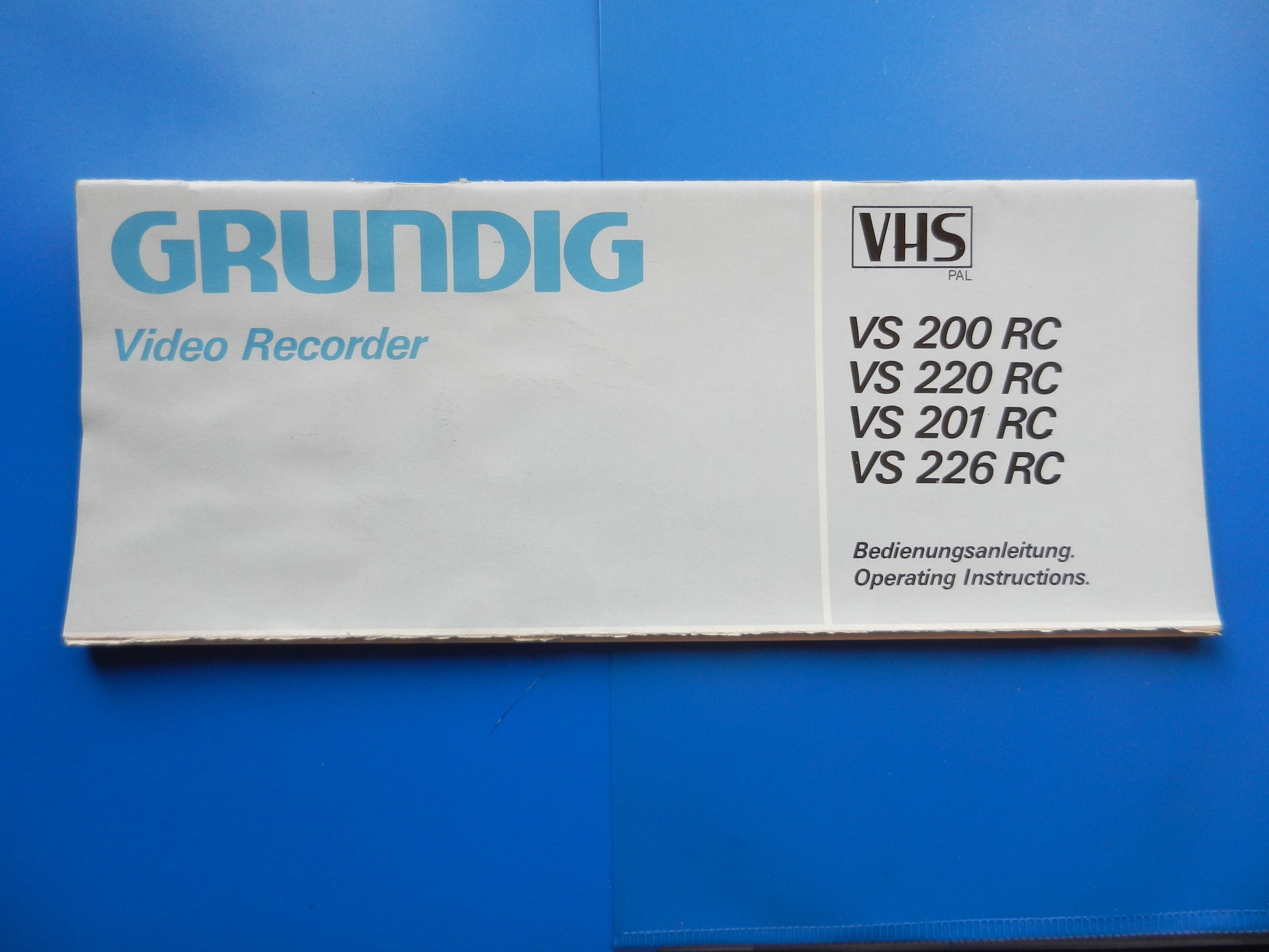 VS200 220 RC VS201 / 226 RC Bedienungsanleitung für Videorecorder von GRUNDIG