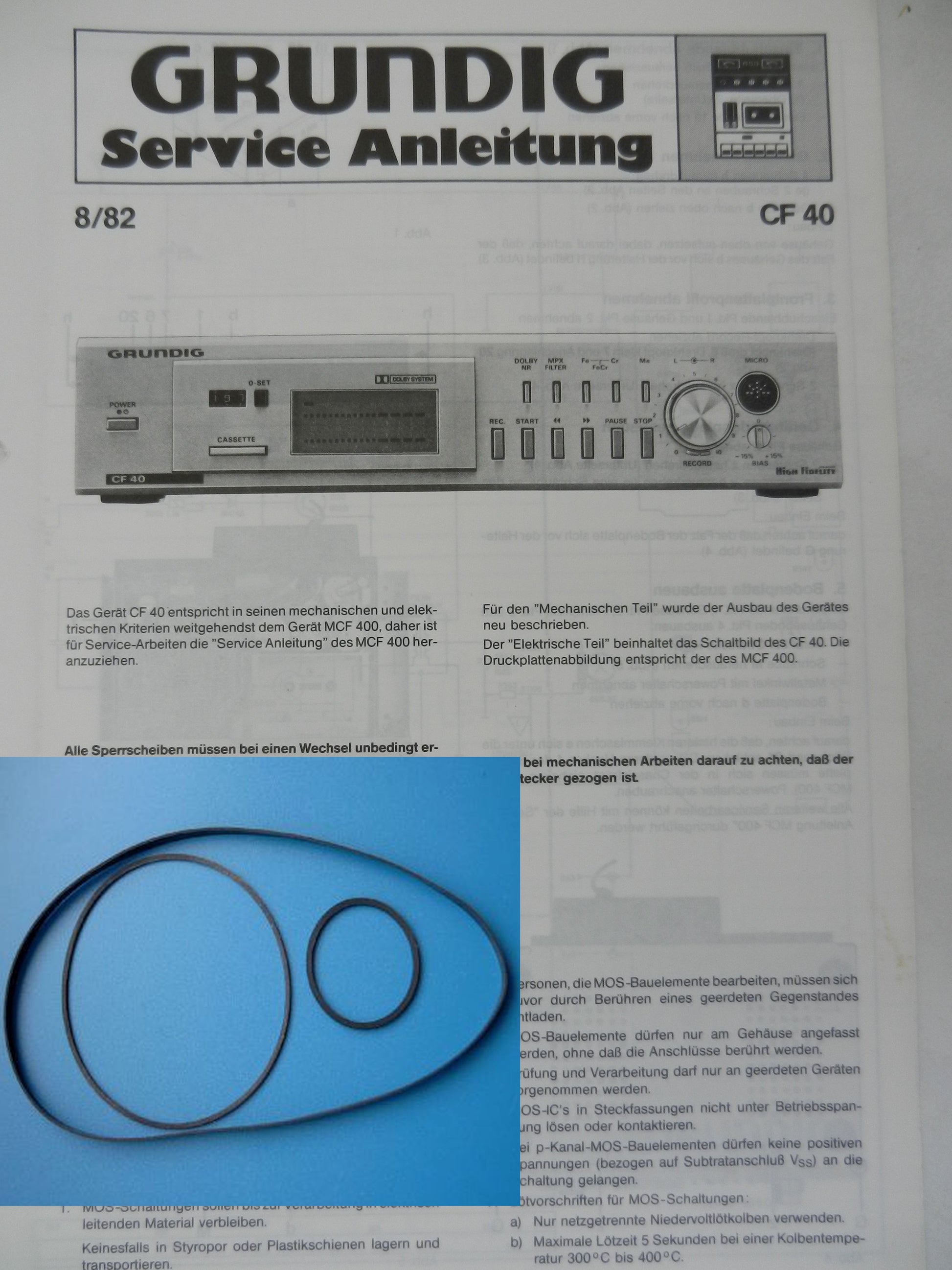 CF40 Riemen 3er SET GRUNDIG