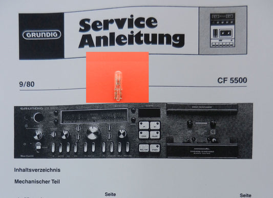 Lämpchen für Tape CF 5500-2 GRUNDIG