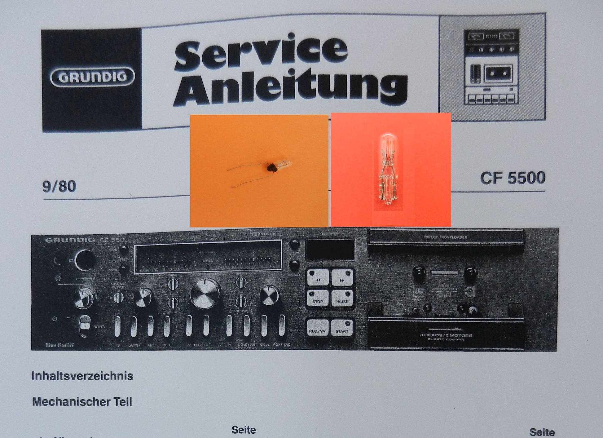 CF5500 CF5500-2 Lämpchen SET für GRUNDIG Hifi Cassettendeck