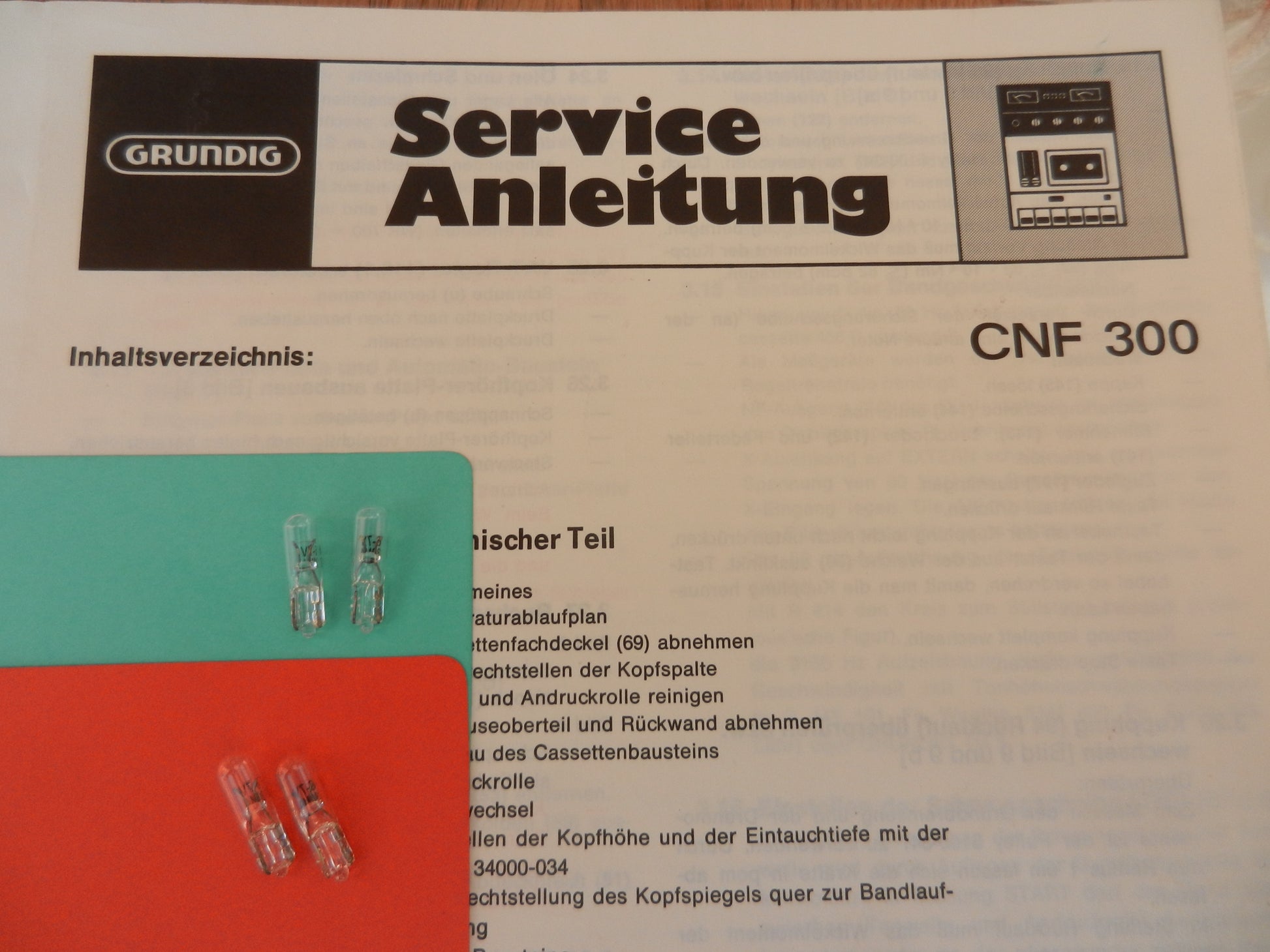 CNF300 Lämpchen für Tape GRUNDIG SET