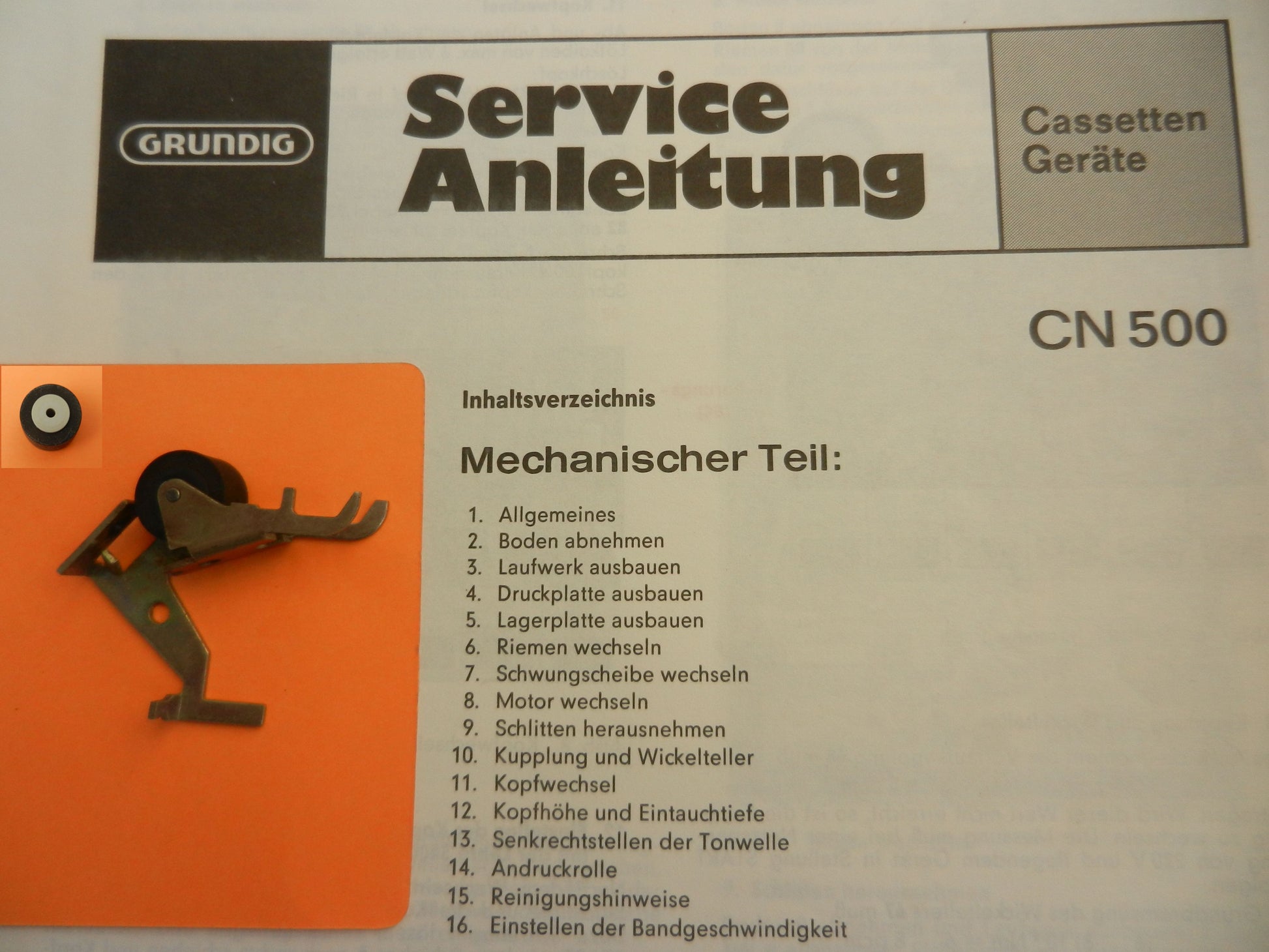 CN500 CN510 Tonrolle für Hifi Cassettenrecorder von GRUNDIG