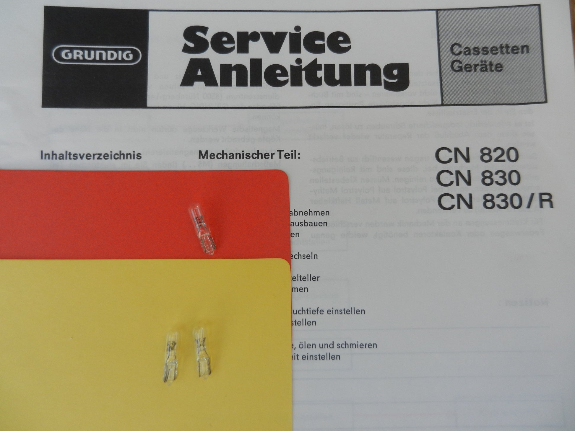 CN830 CN820 Lämpchen SETfür Hifi Cassettendeck von GRUNDIG