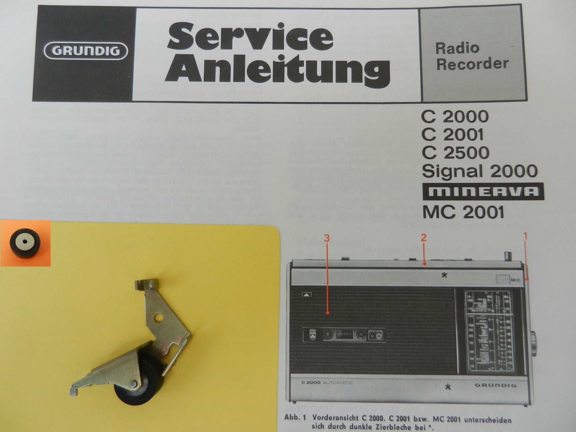 C2000 C2001 C2500 Signal Tonrolle für Radiorecorder von GRUNDIG