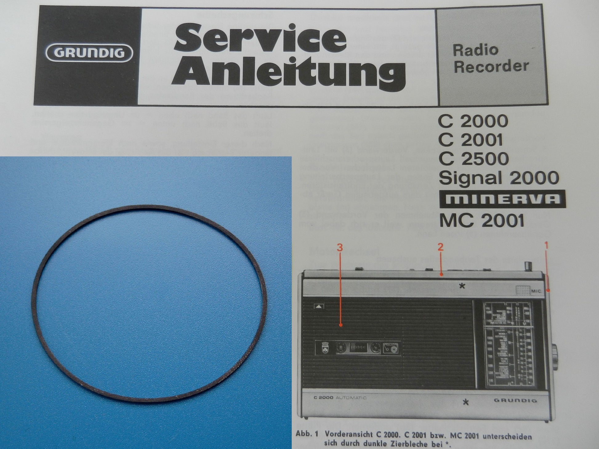 C2000 C2001 C2500 C2000 Signal Antriebsriemen für Radiorecorder von GRUNDIG