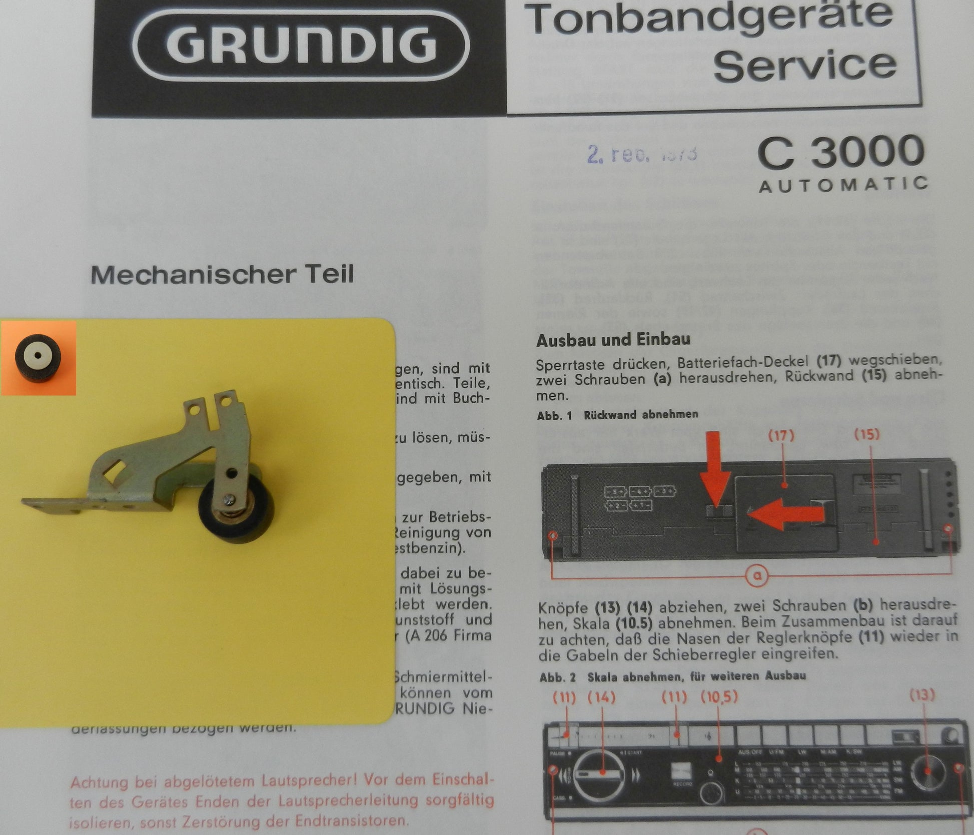 C3000 C 3000 Tonrolle für Radiorecorder von GRUNDIG