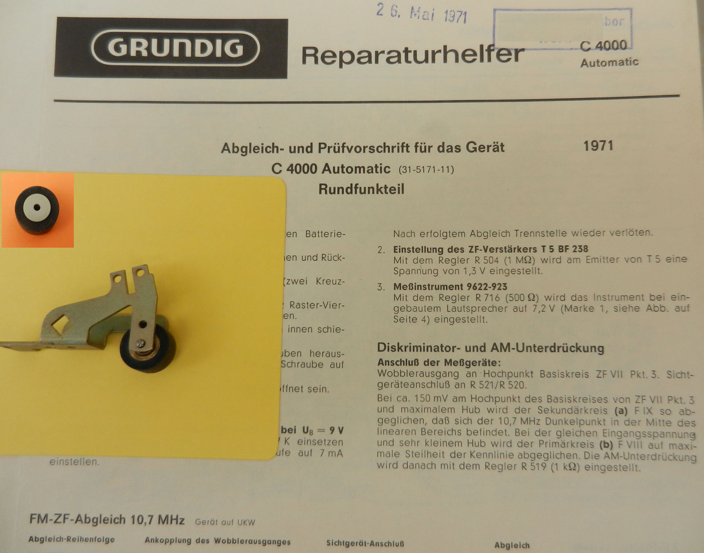 C4000 Tonrolle für Radiorecorder von GRUNDIG