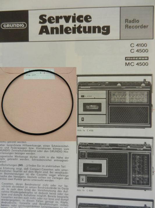 C4100 C4500 C4800 Antriebsriemen GRUNDIG