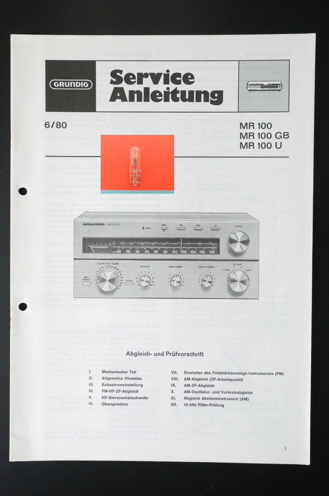 Lämpchen für MR100 Mini Receiver GRUNDIG