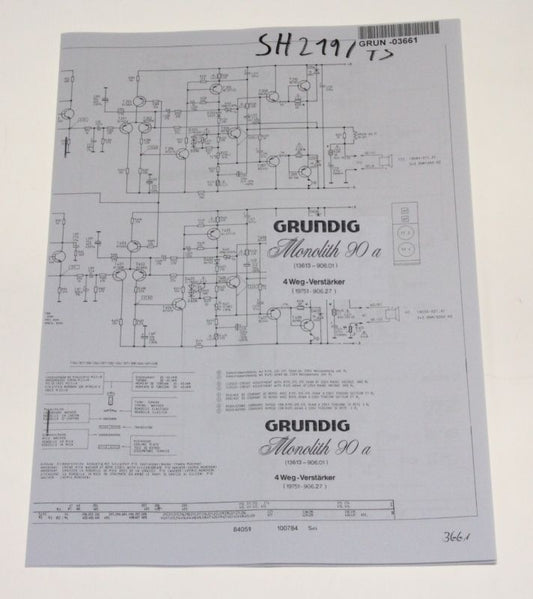 Monolith 90a Schaltplan 4 Wege - Aktiv Box von GRUNDIG