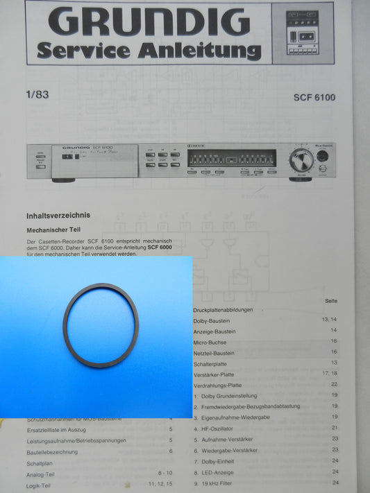 SCF6000 6100 6200 Schubladen Riemen für GRUNDIG Hifi Cassettendeck