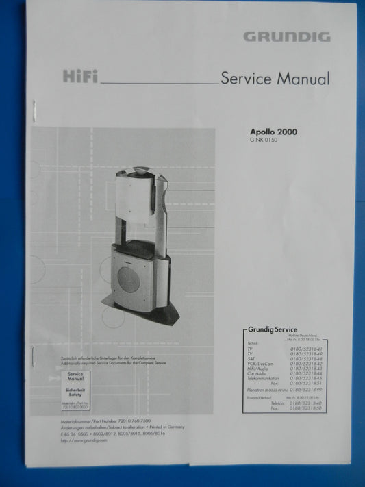 Apollo2000 Service Manual für GRUNDIG Space Fidelity