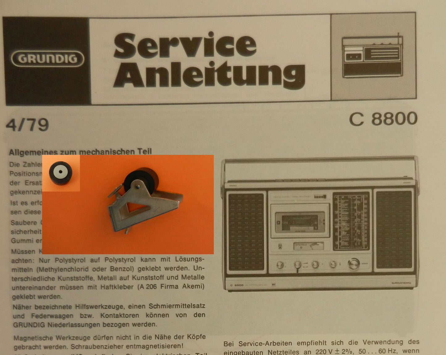 C8800 C 8800 Automatik Tonrolle für Radiorecorder von GRUNDIG