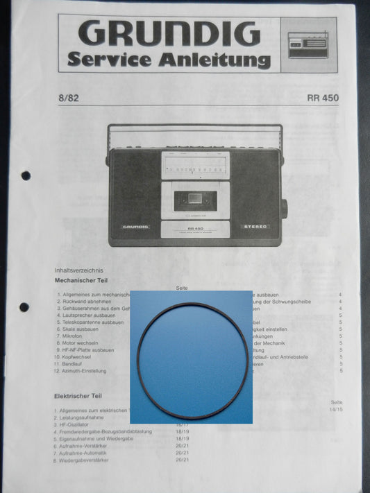 RR450 SL Antriebsriemen GRUNDIG