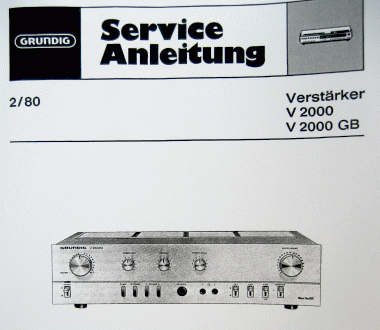 V2000 Service Manual für GRUNDIG 100mm Hifi Verstärker