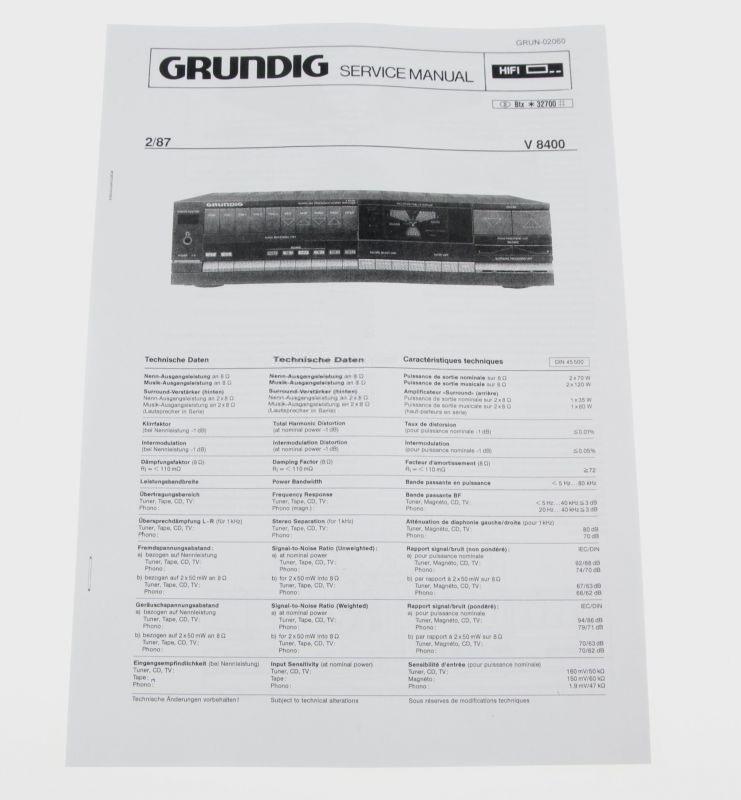 V8400 MK2 Service Manual - Verstärker GRUNDIG