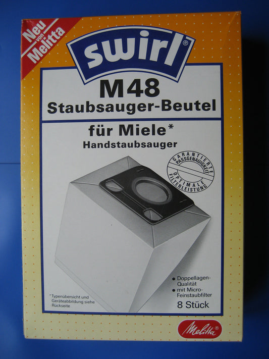 M 48 Staubsaugerbeutel für Miele Handstaubsauger 8 Beutel mit Micro Feinstaubfilter